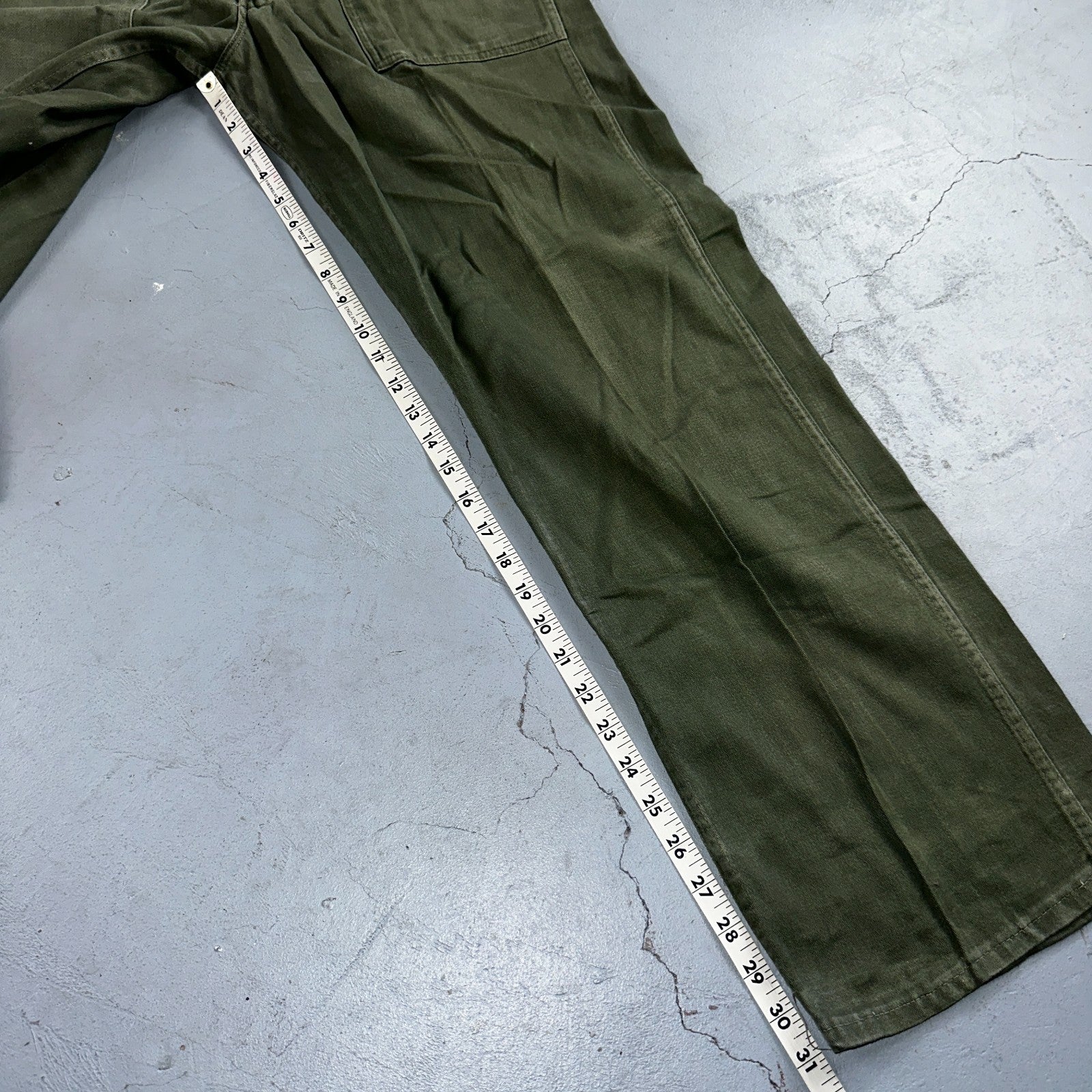Vintage 1960s 70s Vietnam OG 107 Fatigue Pants 60s Zipper Fly Act 39x31