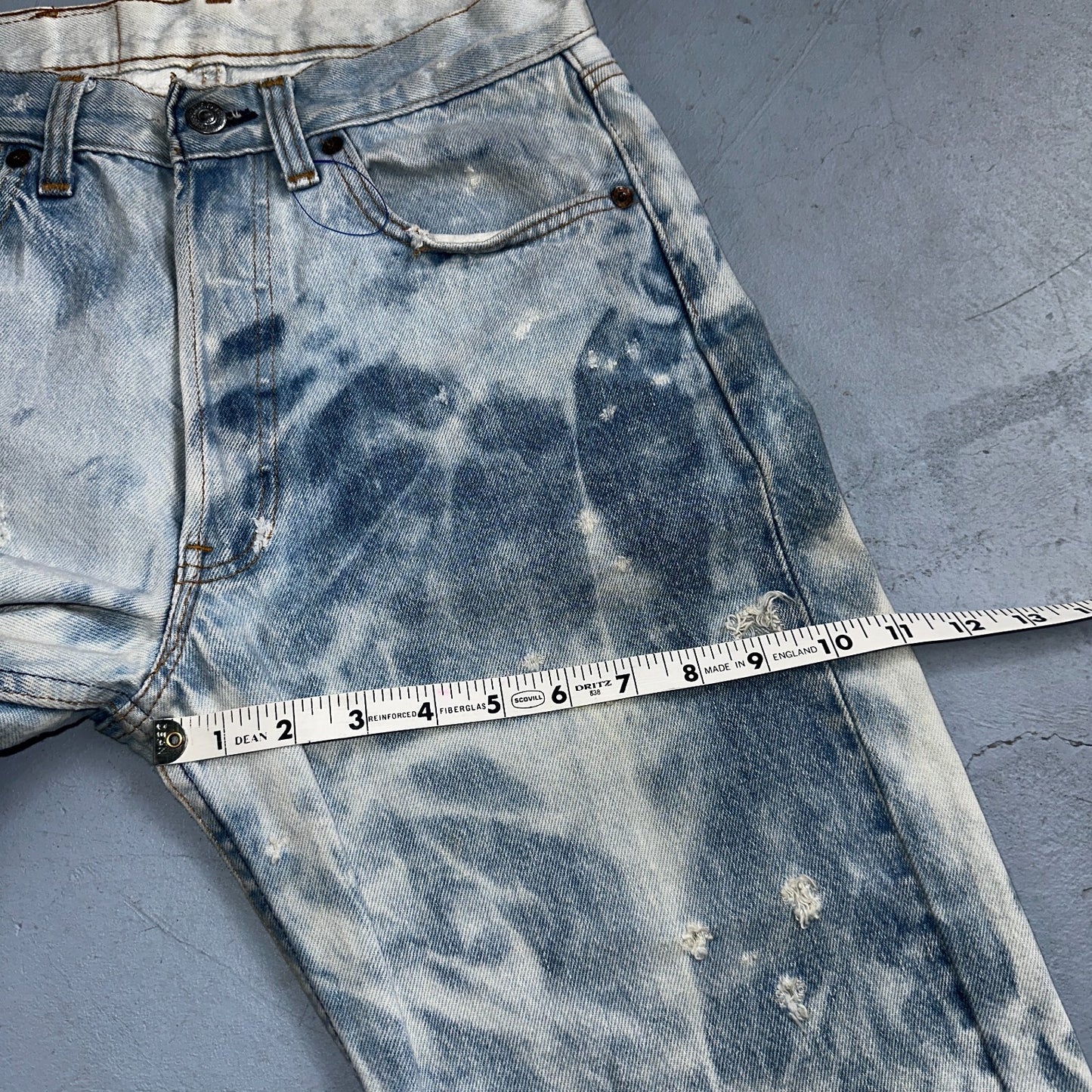 Levis 501 Vintage 80s USA XX Straight Leg Jeans 30x36 Bleach Light Wash Ac 26x31