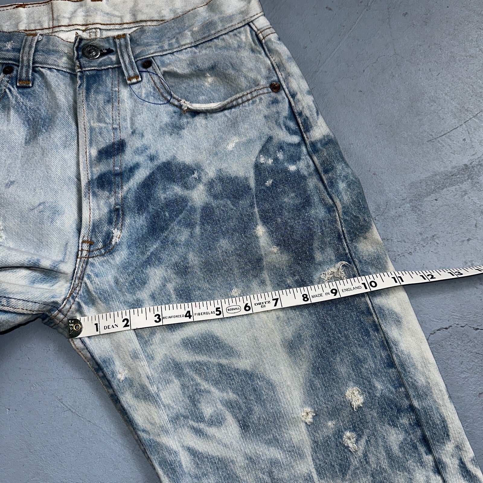 Levis 501 Vintage 80s USA XX Straight Leg Jeans 30x36 Bleach Light Wash Ac 26x31