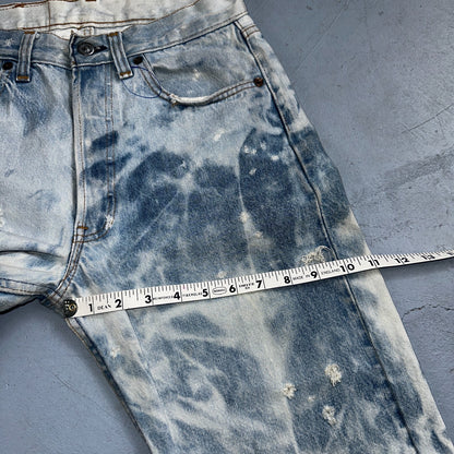 Levis 501 Vintage 80s USA XX Straight Leg Jeans 30x36 Bleach Light Wash Ac 26x31