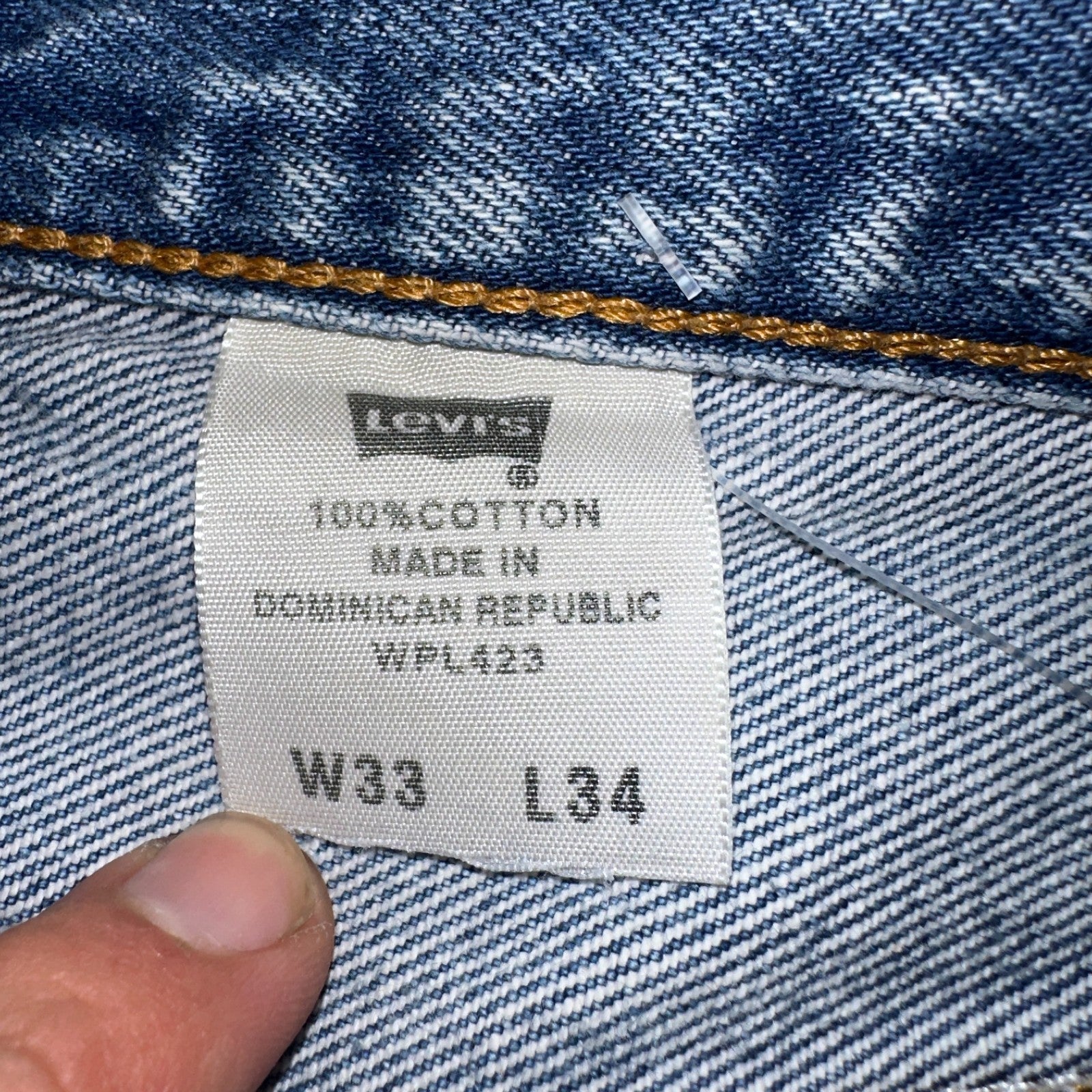 Levis 501 Vintage Y2K 90s XX Straight Leg Jeans Blue Light Wash 33x34 Act 30x31