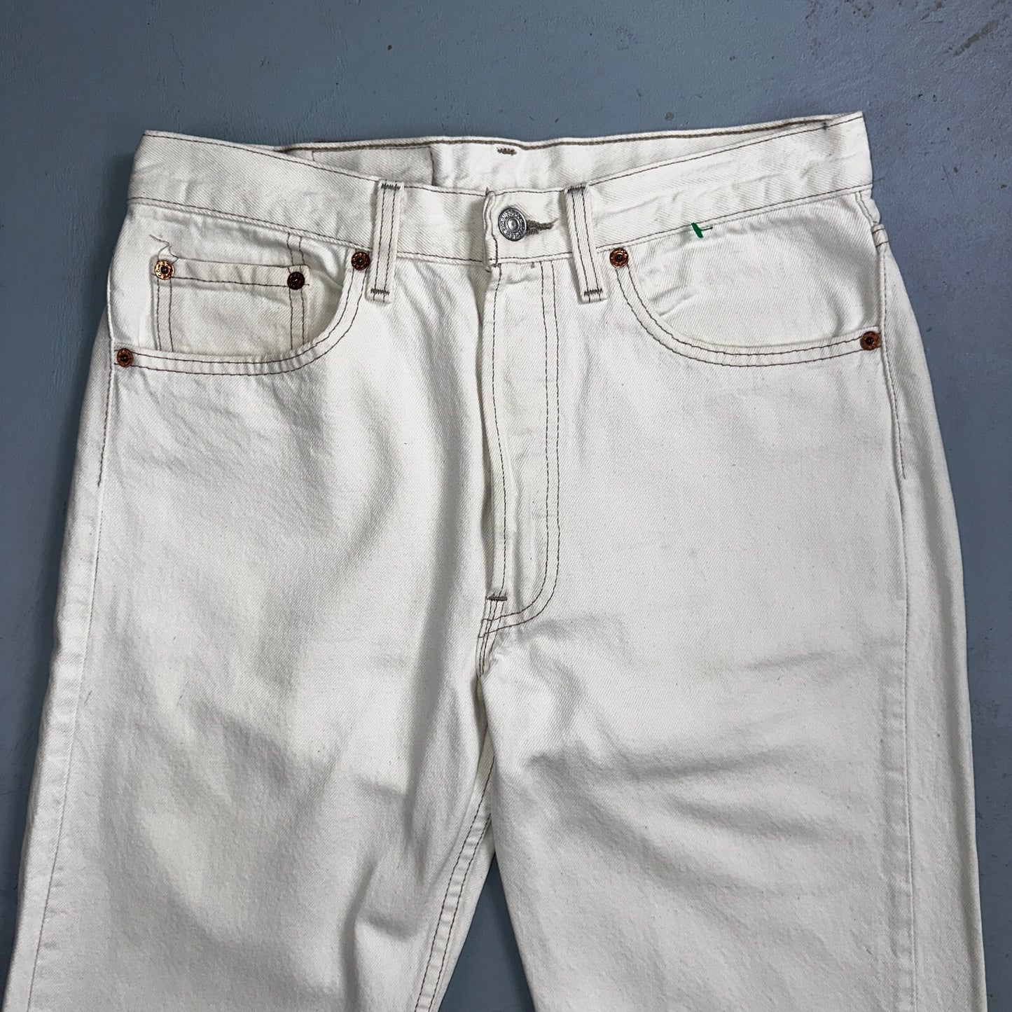Levis 501 Vintage 90s USA XX Straight Leg Jeans White Light Wash 31x32 Act 30x30