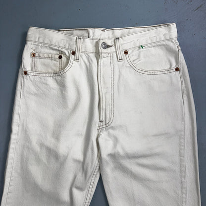 Levis 501 Vintage 90s USA XX Straight Leg Jeans White Light Wash 31x32 Act 30x30