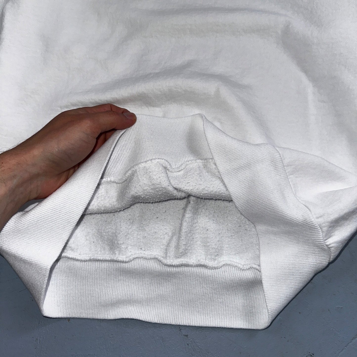 Jerzees VTG 90s Blank White Crewneck Jumper Sweatshirt USA Lot 1 Clean No Print