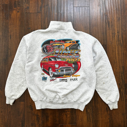 Roadster VTG Y2K Sweatshirt Quarter Zip Oregon Hot Rod Cars Racing Nascar Salem