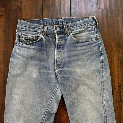 Levis Vintage 80s Redline Selvedge USA 501 XX Jeans Light Wash 33x36 Act 30x34