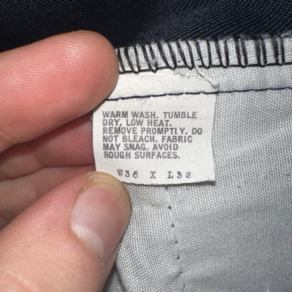 Levis 70s USA 517 36x32 Bootcut Pants Navy Blue Polyester Slacks Vintage 34x27