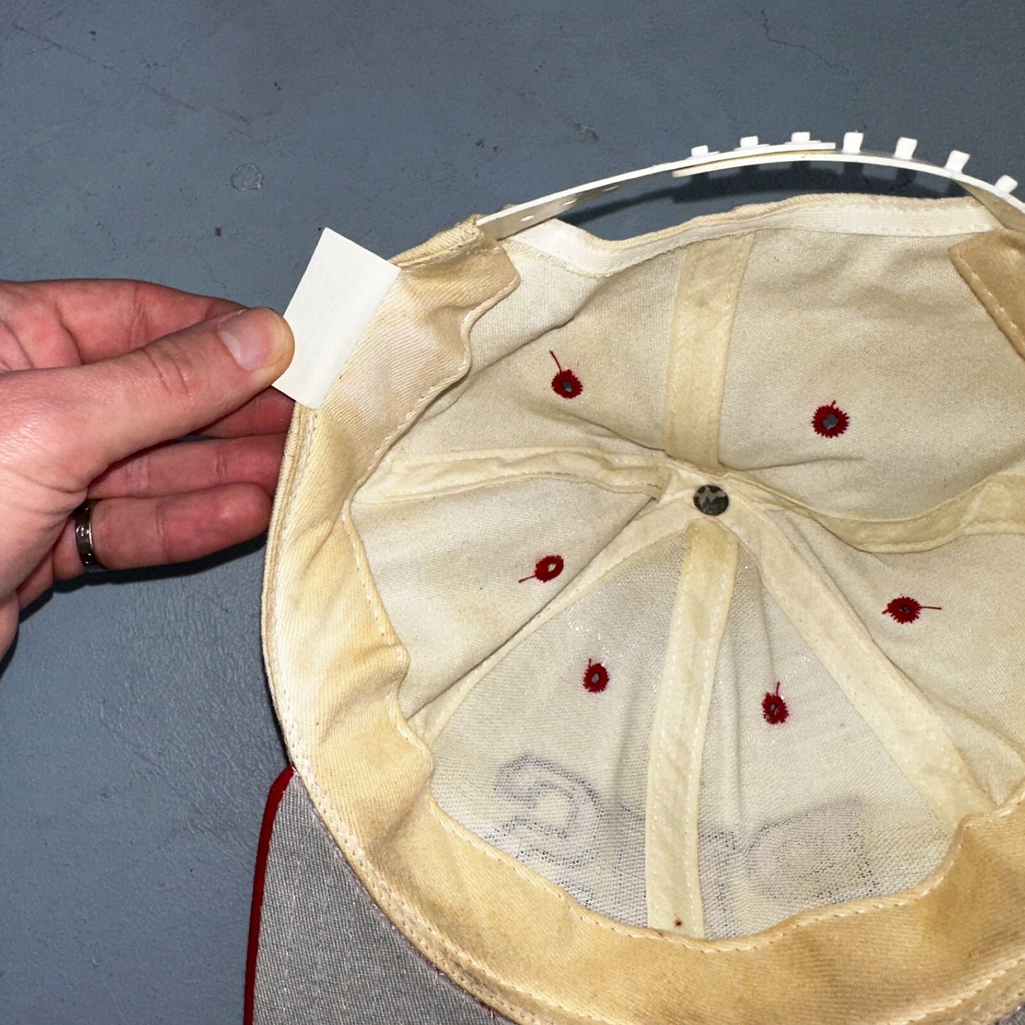 PHS VTG Hat Cap Snapback Sports Football Red White Running Horse Mustang USA