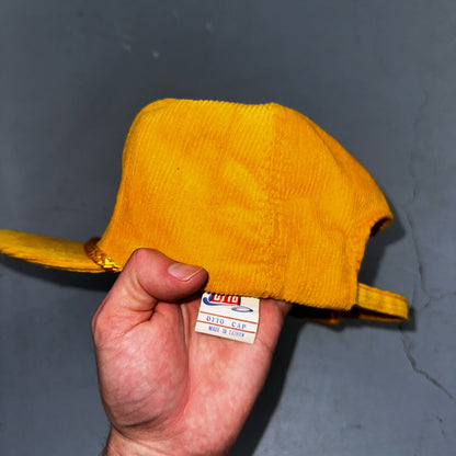 Prosser Football Grid Kids VTG Hat Cap Snapback Yellow Corduroy Otto Trucker Fun