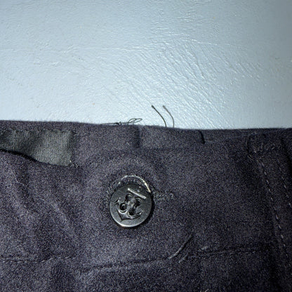 VTG 40s WWII US Naval Clothing Factory Wool Sailor Pants Navy 30L Bell Bottoms