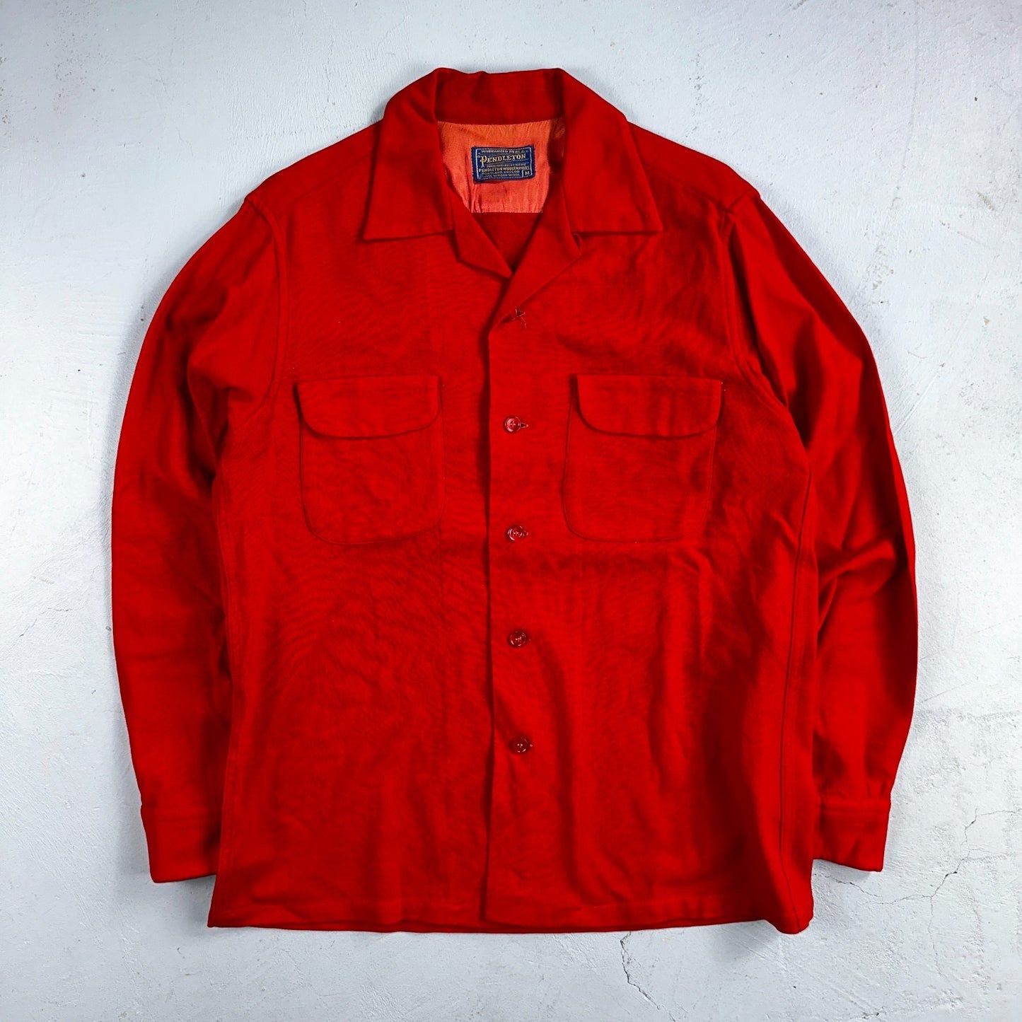 Pendleton VTG Board Shirt Plaid 100% Wool Button Down Size M Plaid 1960s Camp