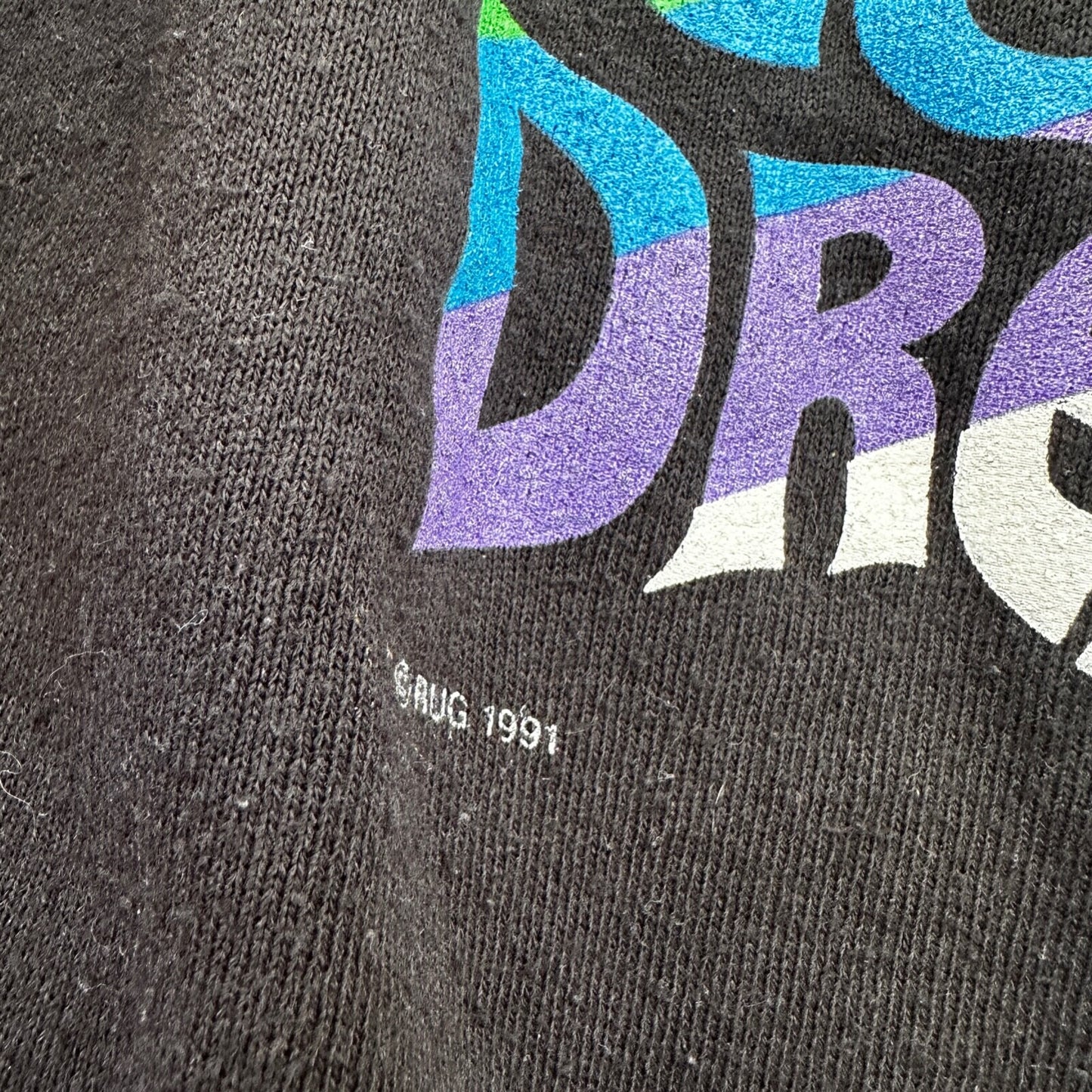 Black Vintage Sweatshirt Crewneck FOTL Rap Rainbow Print Music Joseph 90s XL