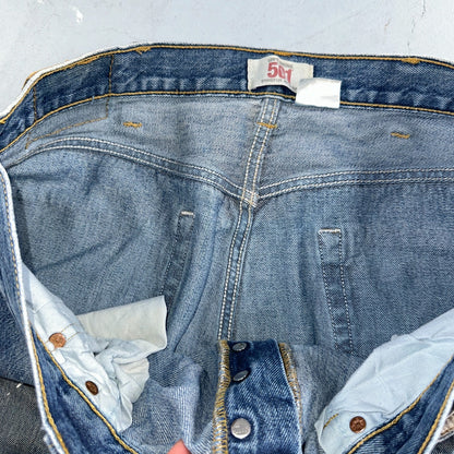Levis 501 Vintage Y2K XX Straight Leg Jeans Blue Med Wash Paint 38x30 Act 38x29