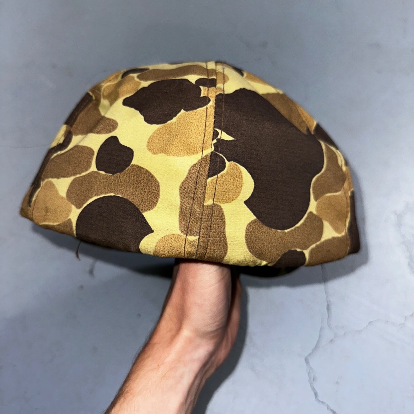 Goretex Duck Camo Hat w/ Earflaps Cap Dunn Large VTG Hunting Thinsulate 90s