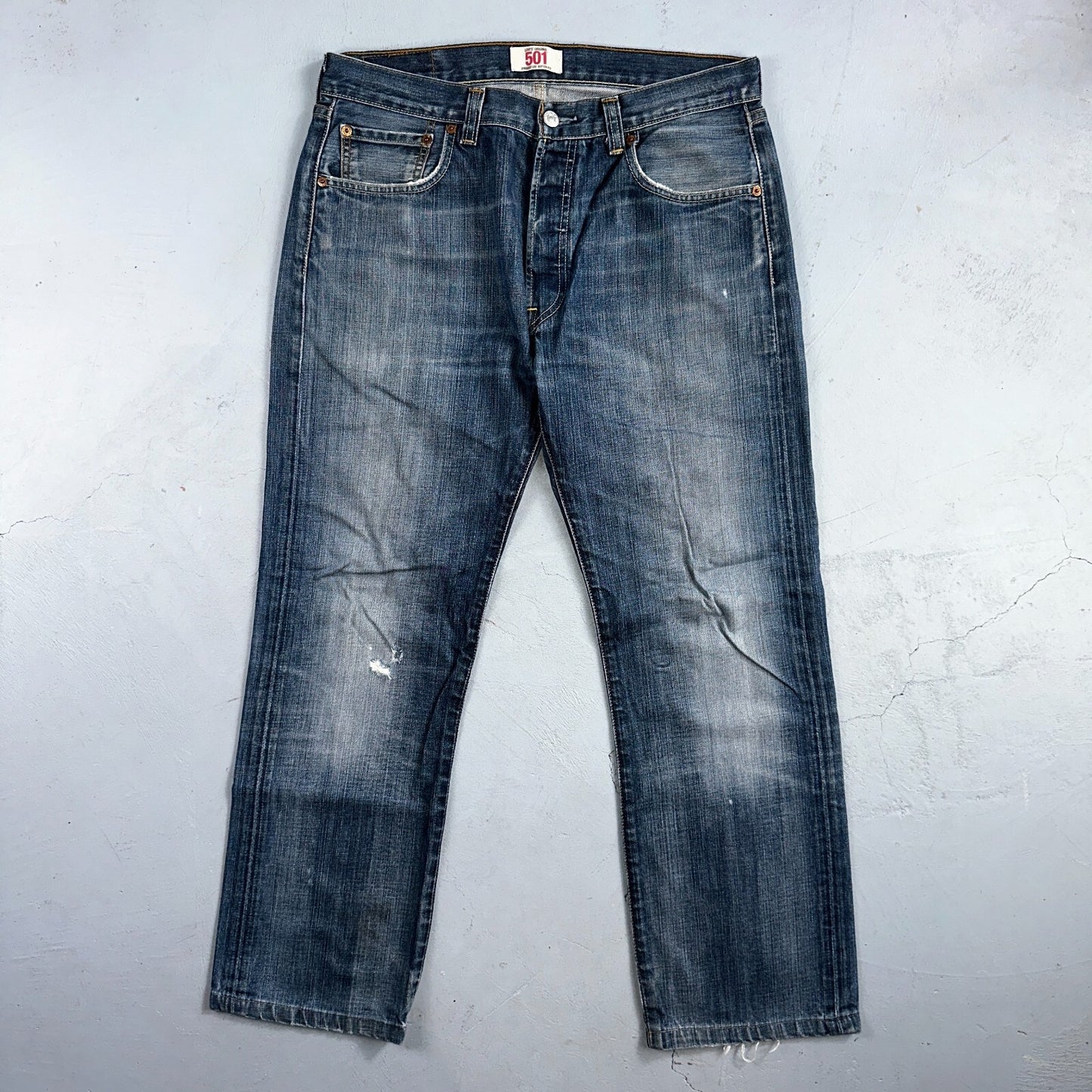 Levis 501 Vintage Y2K XX Straight Leg Jeans Blue Med Wash 34x34 Act 33x27