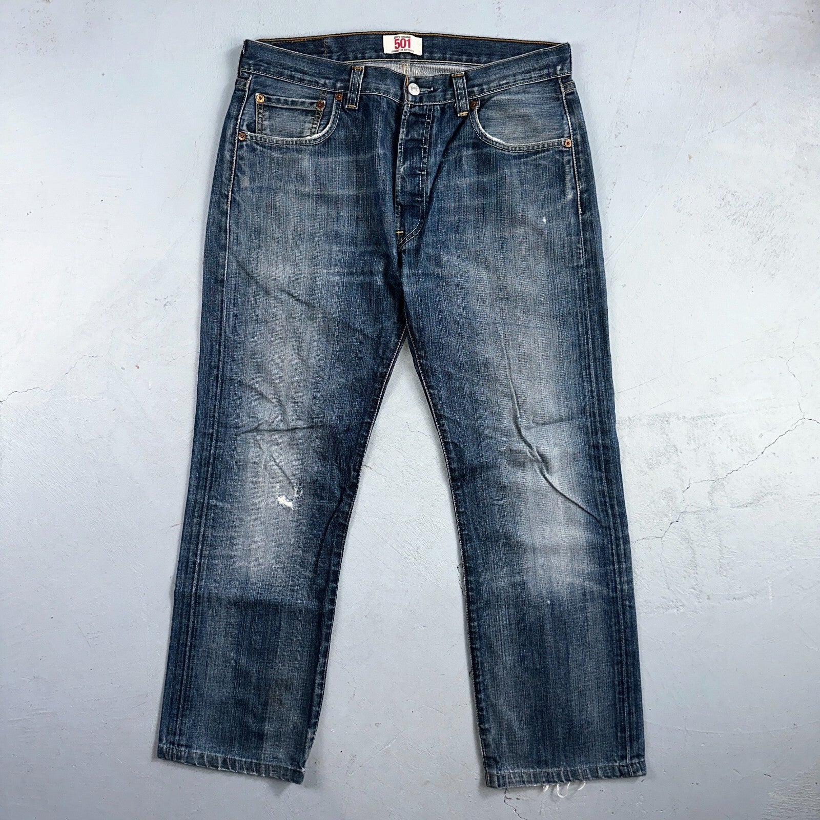 Levis 501 Vintage Y2K XX Straight Leg Jeans Blue Med Wash 34x34 Act 33x27