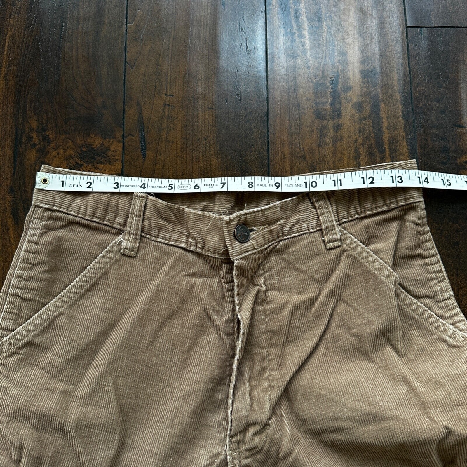 VTG 60s A SMILE USA Brown Corduroy Pants 32 70s 28x25 Capri Cut Cowboy RARE