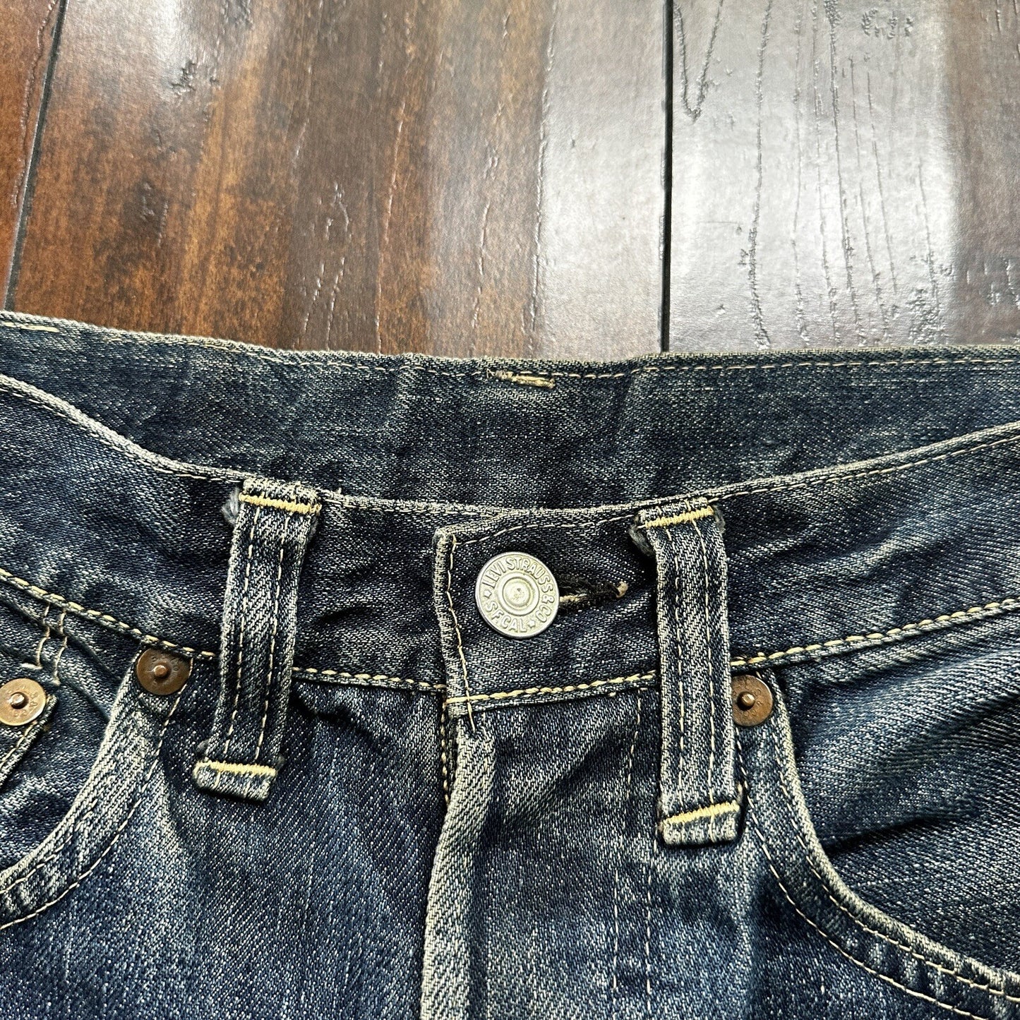 Vintage LEVIS 501XX Jeans Big E 1940s Denim Redline Selvedge 28x32 USA 1947 40s