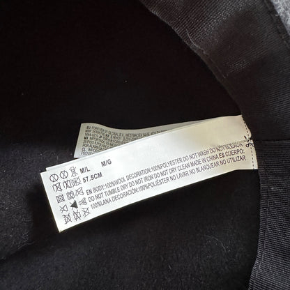 FOREVER 21 Fedora Hat Women's M/L 100% Wool Black Felt Wide Brim Cap