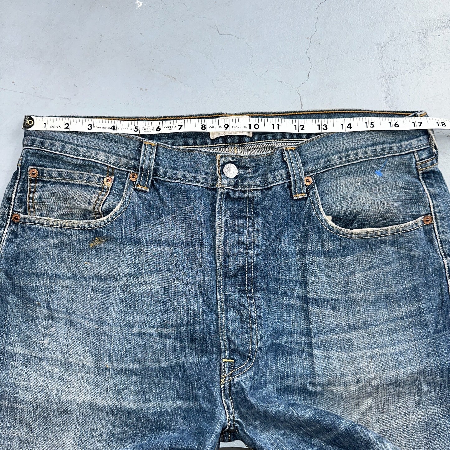 Levis 501 Vintage Y2K XX Straight Leg Jeans Blue Med Wash 36x30 Act 35x29