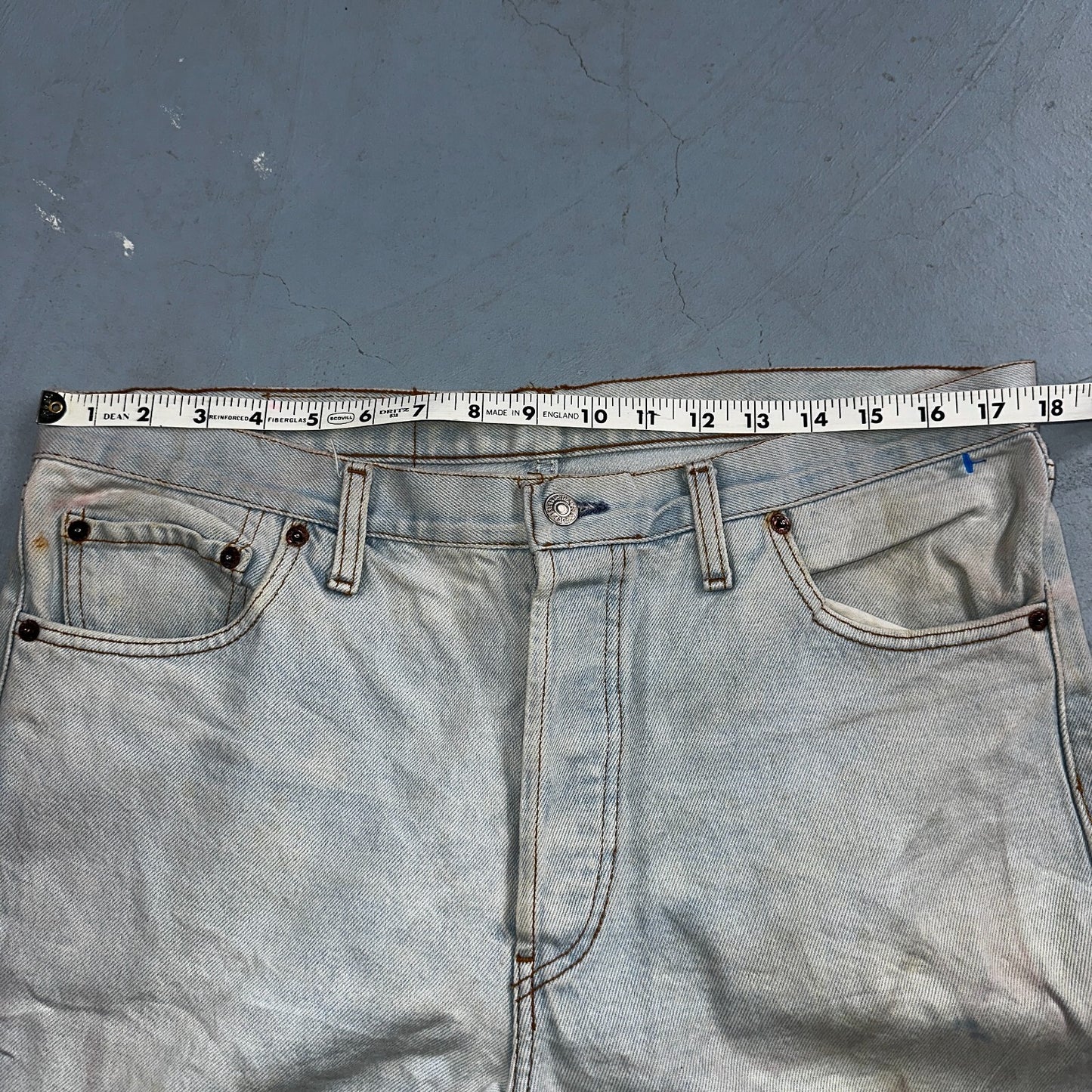 Levis 501 Vintage 90s Europe XX Straight Leg Jeans Light Wash 38x36 Act 35x27