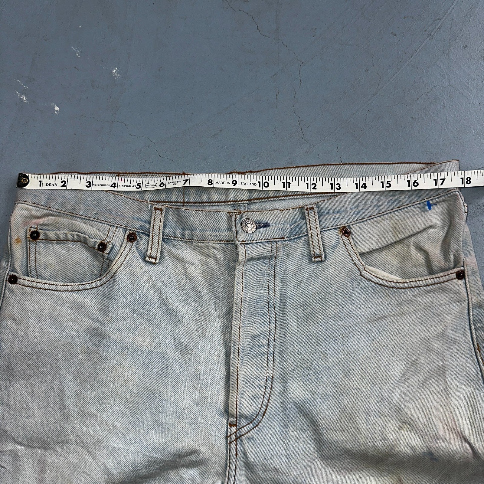 Levis 501 Vintage 90s Europe XX Straight Leg Jeans Light Wash 38x36 Act 35x27