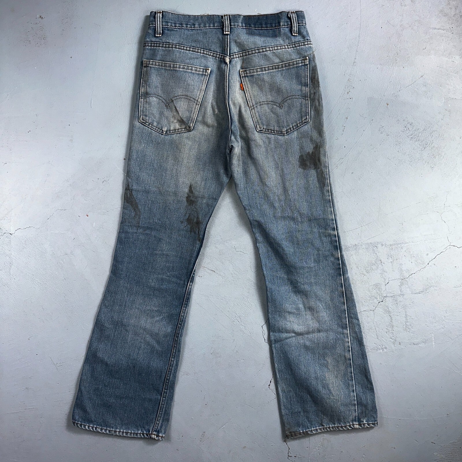 Levis 517 Vintage 80s USA Orange Tab Bootcut Flare Blue Jeans Talon Act 30x29