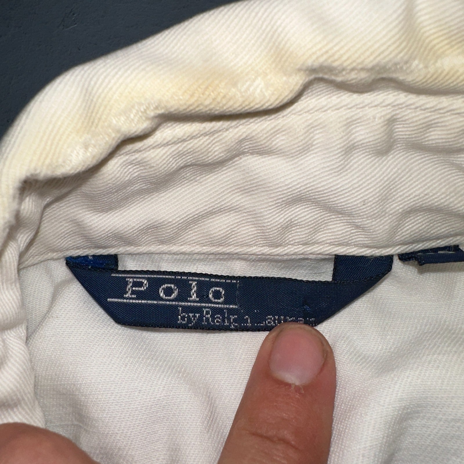 Vintage Polo Ralph Lauren Harrington Jacket White Cotton Size M USA Crop Fit