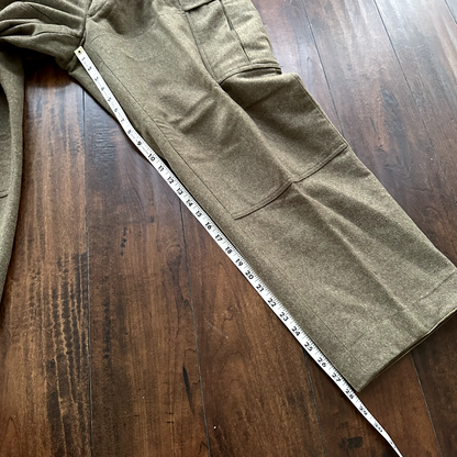 Vintage Sportra Arnstorf German Military Wool 60s 1960s Cargo p WWII Pants 33x28