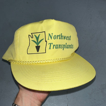 Vintage Northwest Transplants Hat Yellow Rope Snapback Nursery Oregon Promo Cap