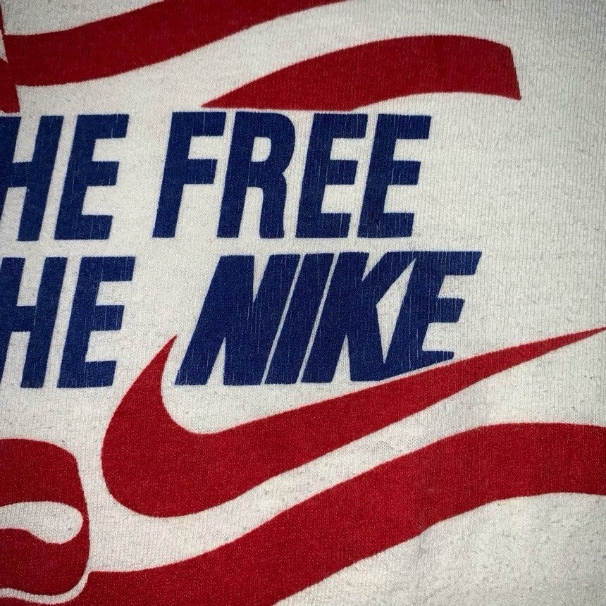 Vintage Nike T Shirt USA Flag Capital Challenge Rare Home The Free Rap Music 90s