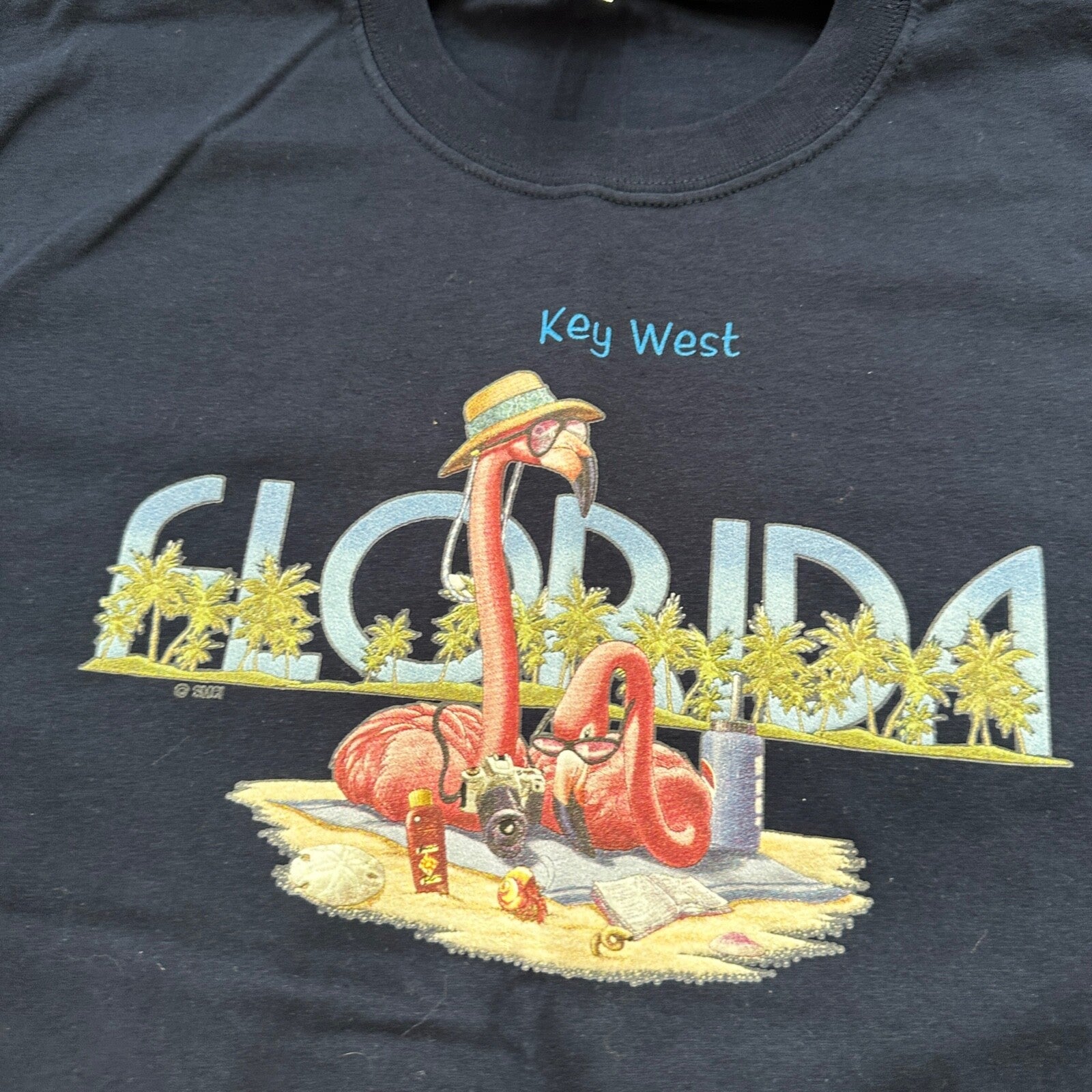 Florida Key West Flamingo Vintage T Shirt Funny Travel USA America Tourist Tee