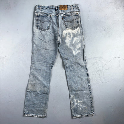 Levis 517 Vintage 90s USA Orange Tab Bootcut Flare Blue Worn Jeans Act 33x31