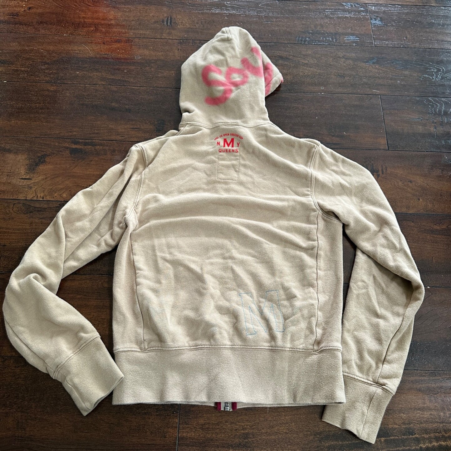 Vintage Nike Souza 1951 US Open Soccer Cup Queens NY Hooded Sweatshirt Small Y2K