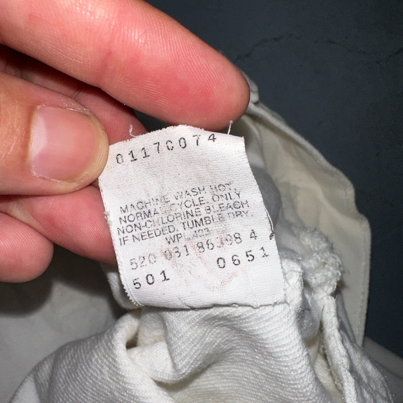 Levis 501 Vintage 80s USA XX Straight Leg Jeans White Light Wash 38x32 Act 35x31