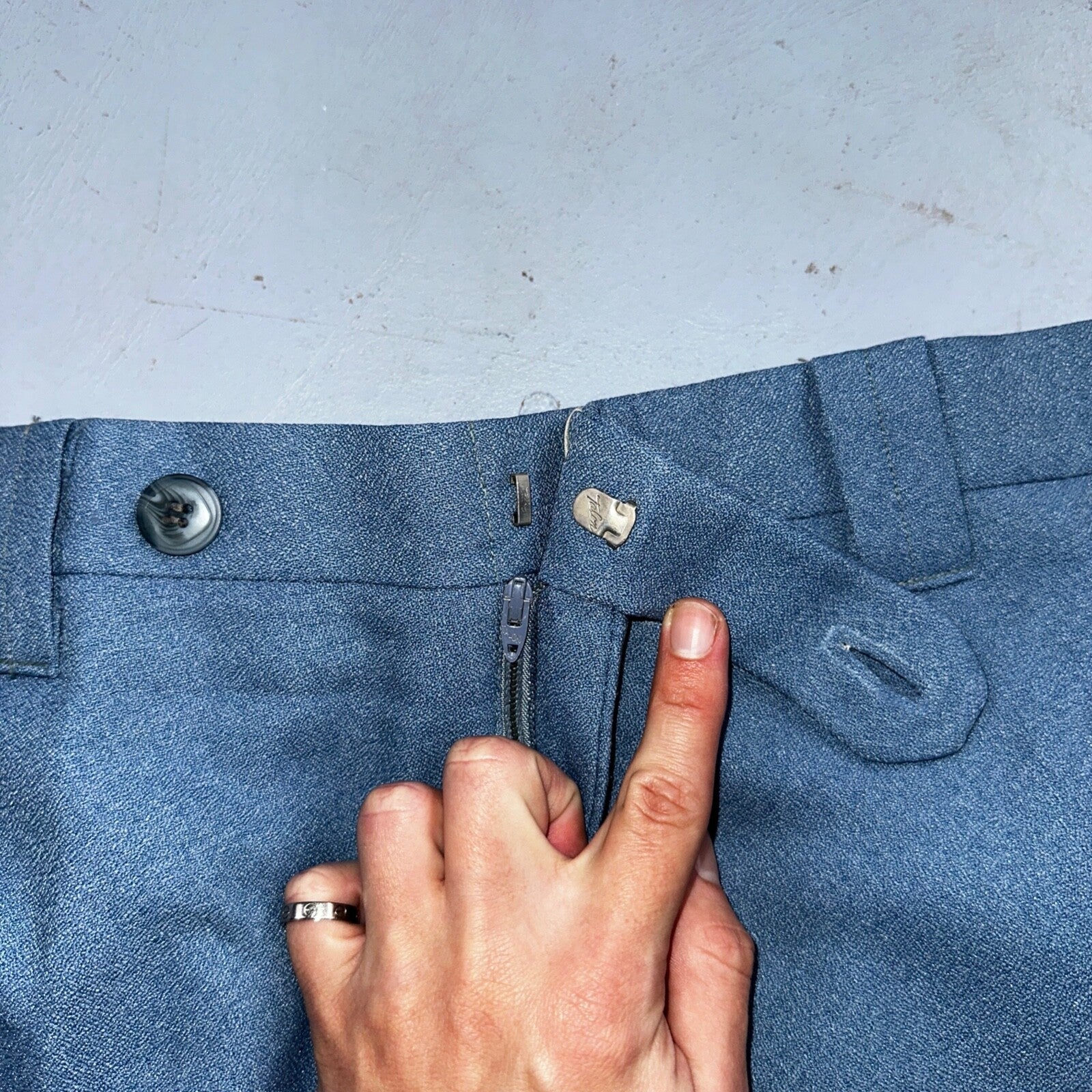 VTG 1960s Mens 2 PC Suit 42 Jacket Coat Pants 60s Lions Den Rockabilly Side Belt