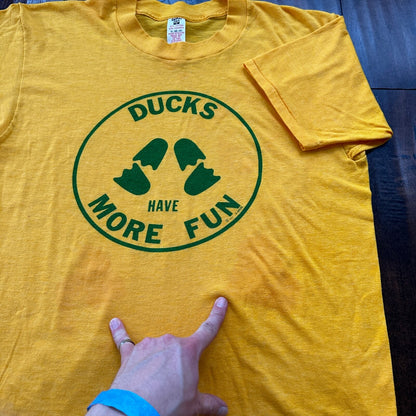 Oregon Ducks UO 1977 Vintage T Shirt Eugene Nike PDX More Fun 70s Rare XL Dance