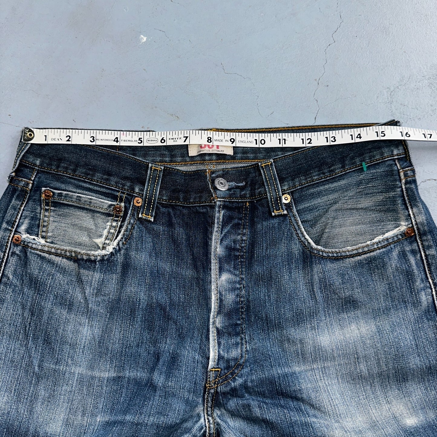 Levis 501 Y2K XX Straight Leg Jeans Blue VTG Med Wash 33x34 Act 31x29