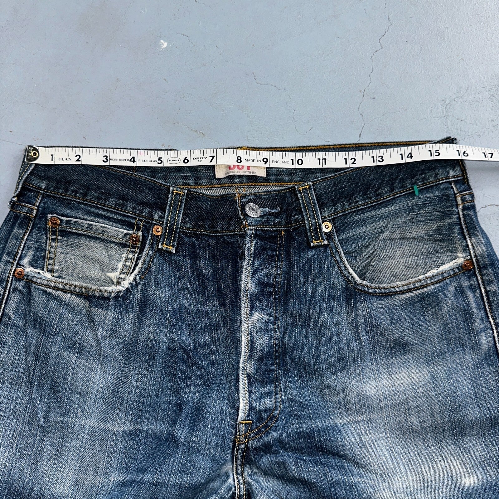 Levis 501 Y2K XX Straight Leg Jeans Blue VTG Med Wash 33x34 Act 31x29