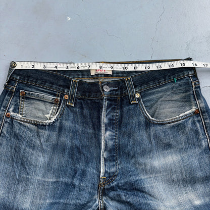 Levis 501 Y2K XX Straight Leg Jeans Blue VTG Med Wash 33x34 Act 31x29