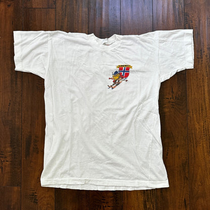Norway VTG T Shirt White Basic Travel Viking Skiing Cute Funny Random Europe