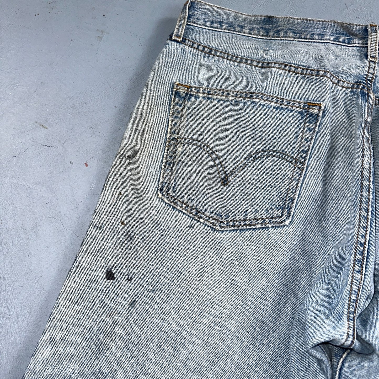 Levis 501 Vintage 90s Mexico Straight Leg Jeans Blue Light Wash 40x30 Act 40x28