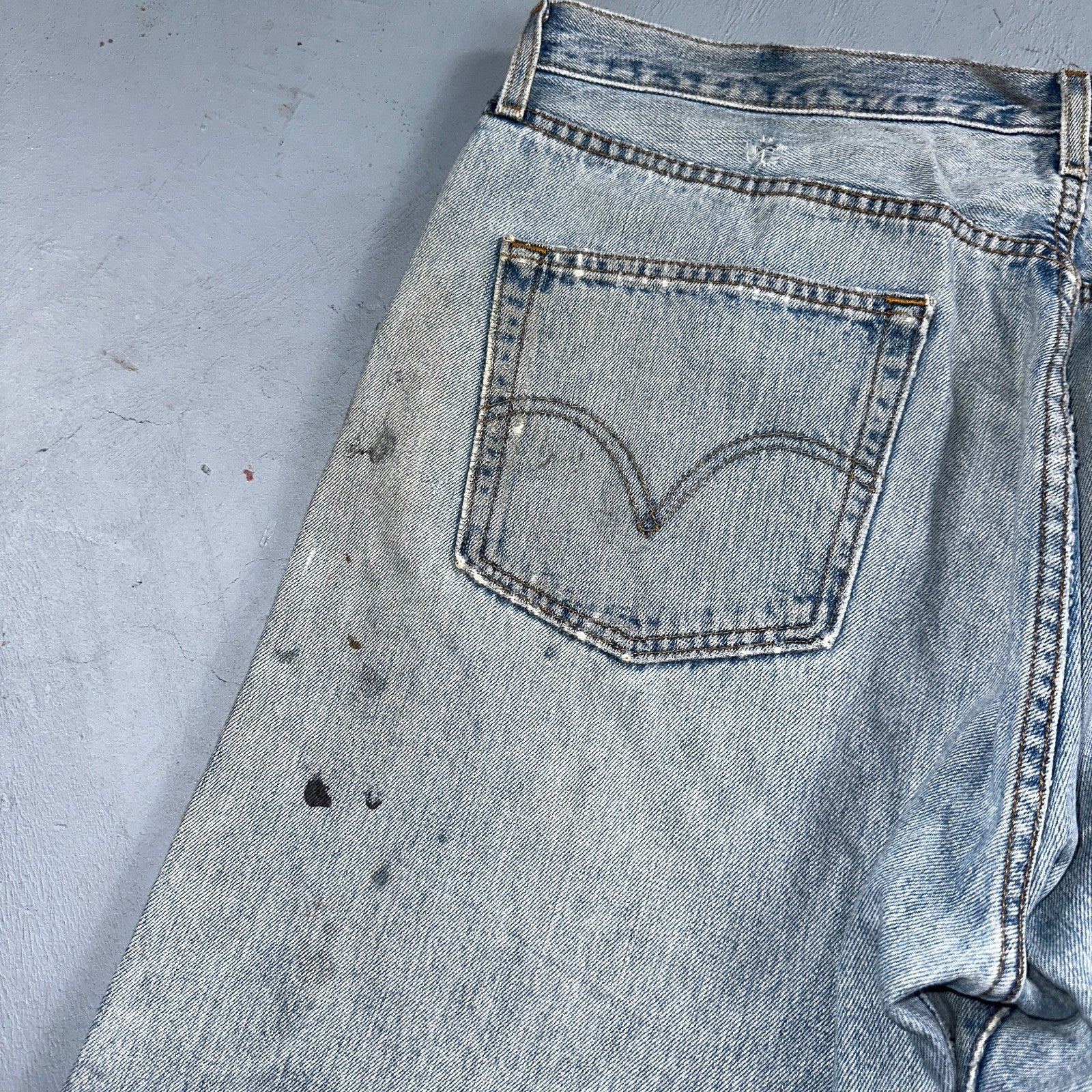 Levis 501 Vintage 90s Mexico Straight Leg Jeans Blue Light Wash 40x30 Act 40x28