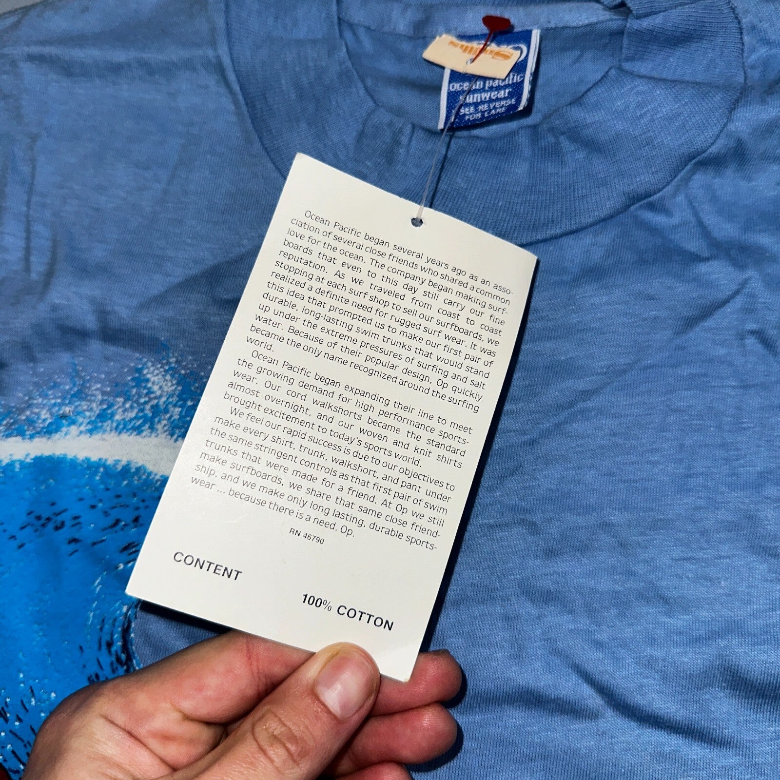 Ocean Pacific Sunwear NWT Tags Attached VTG T Shirt 80s Surf Surfer Hawaii L