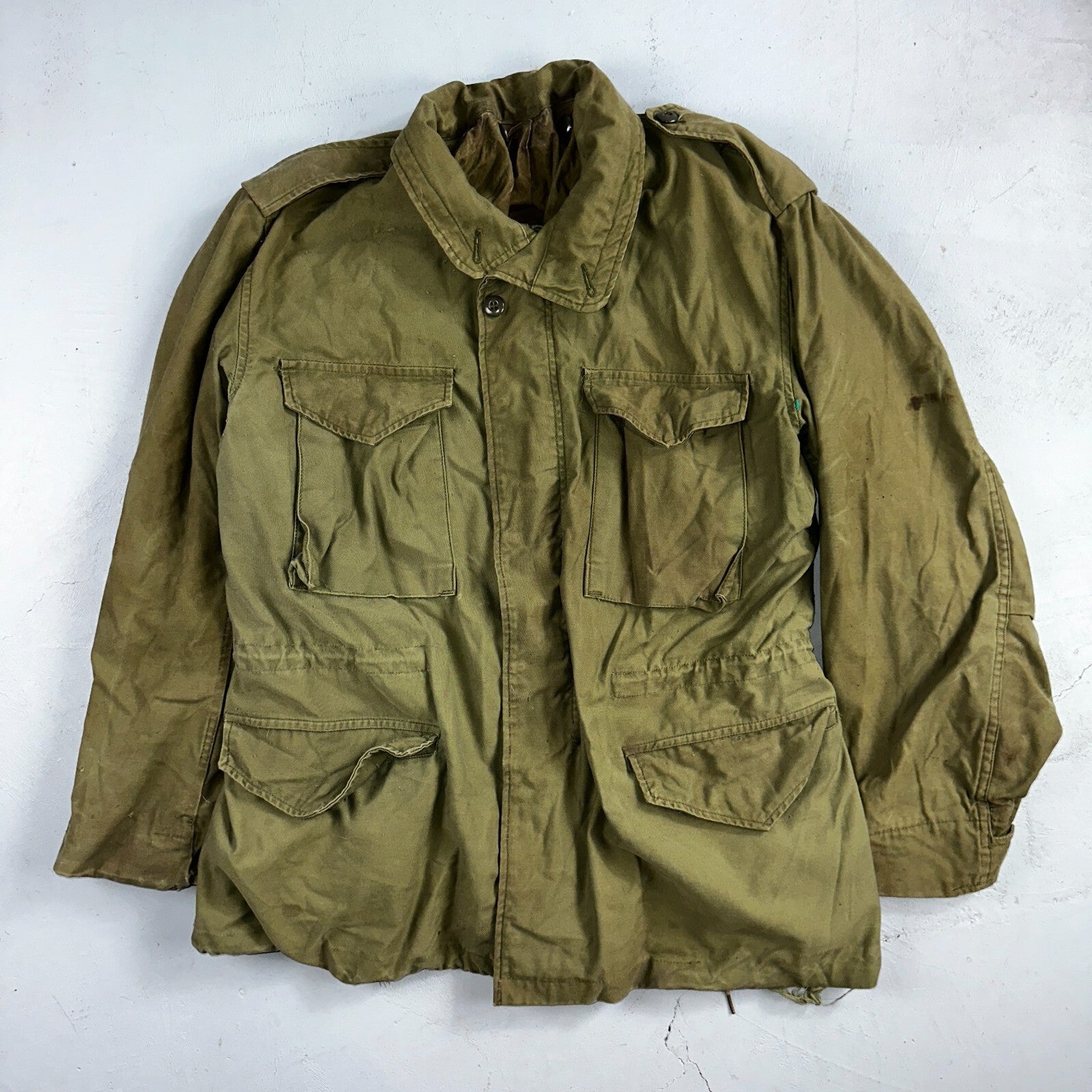VTG US ARMY M-65 Field Jacket Coat Cold Weather Mans OG-107 Vietnam 70s Medium
