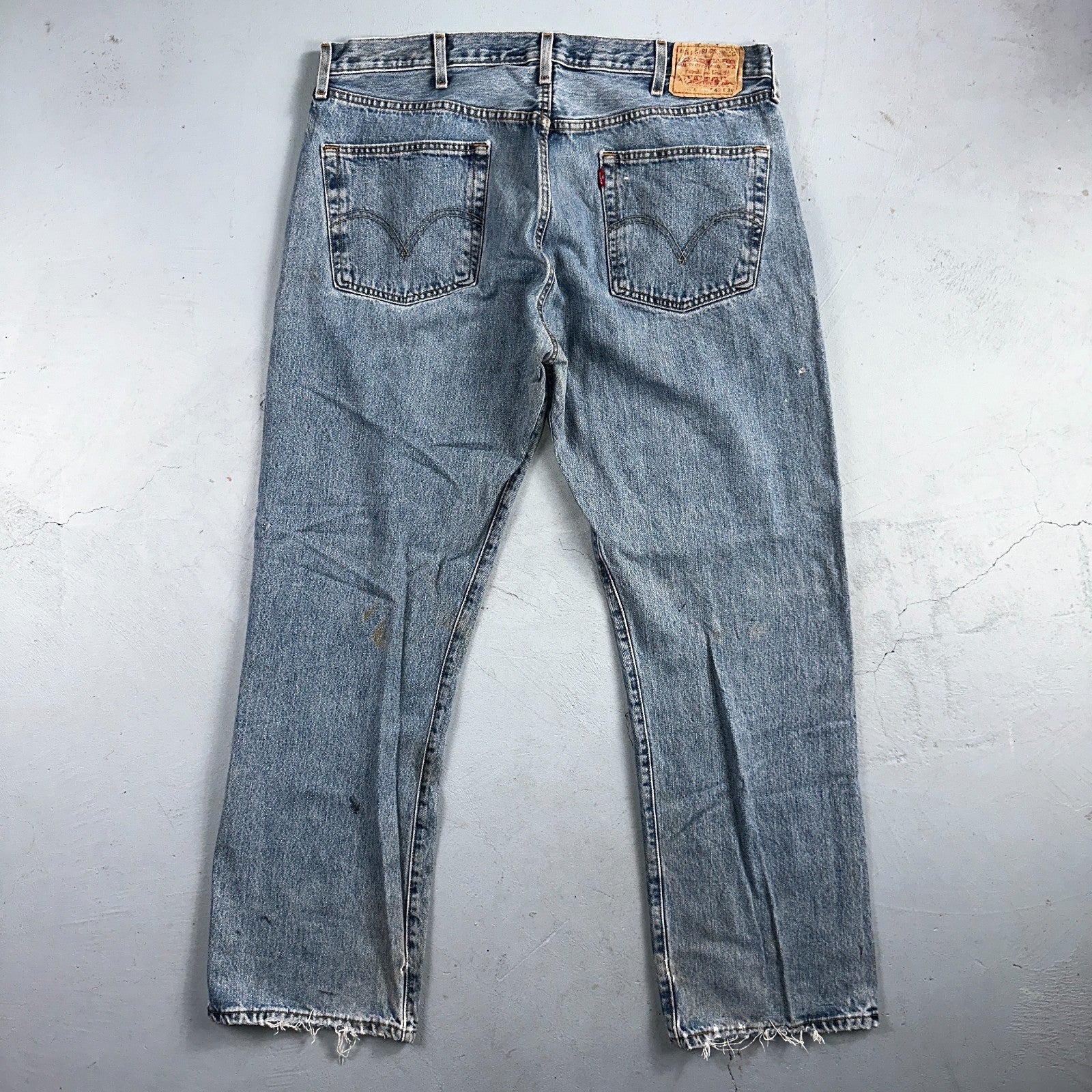 Levis 501 Vintage Y2K Mexico Straight Leg Jeans Blue Light Wash 40x30 Act 38x30