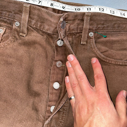 Levis 501 Vintage 90s USA XX Straight Leg Jeans 34x36 Brown Rare Wash Act 33x35
