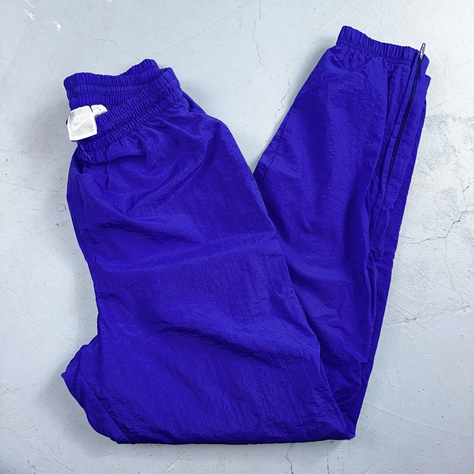 Nike VTG 90s Windbreaker Track Pants Ankle Zip Unlined Purple 1990s Essential