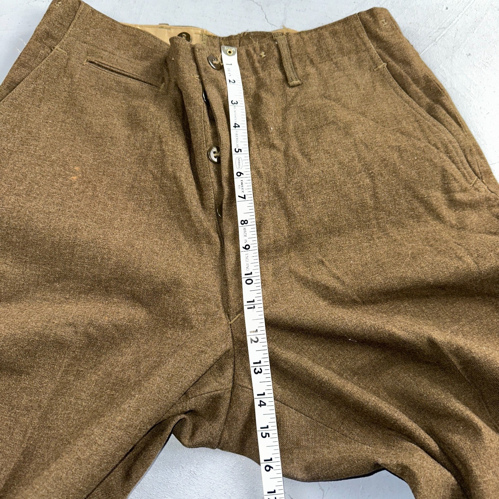 Vintage 40s US Army WWII Field Wool Trousers Pants Mens 34x33 OD-33 Military