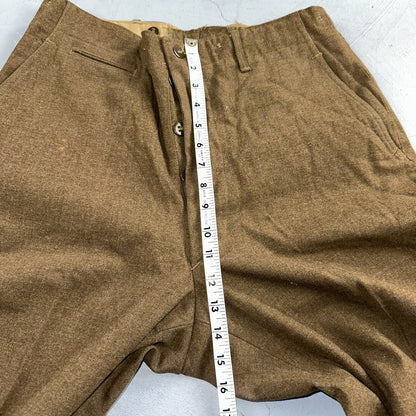 Vintage 40s US Army WWII Field Wool Trousers Pants Mens 34x33 OD-33 Military